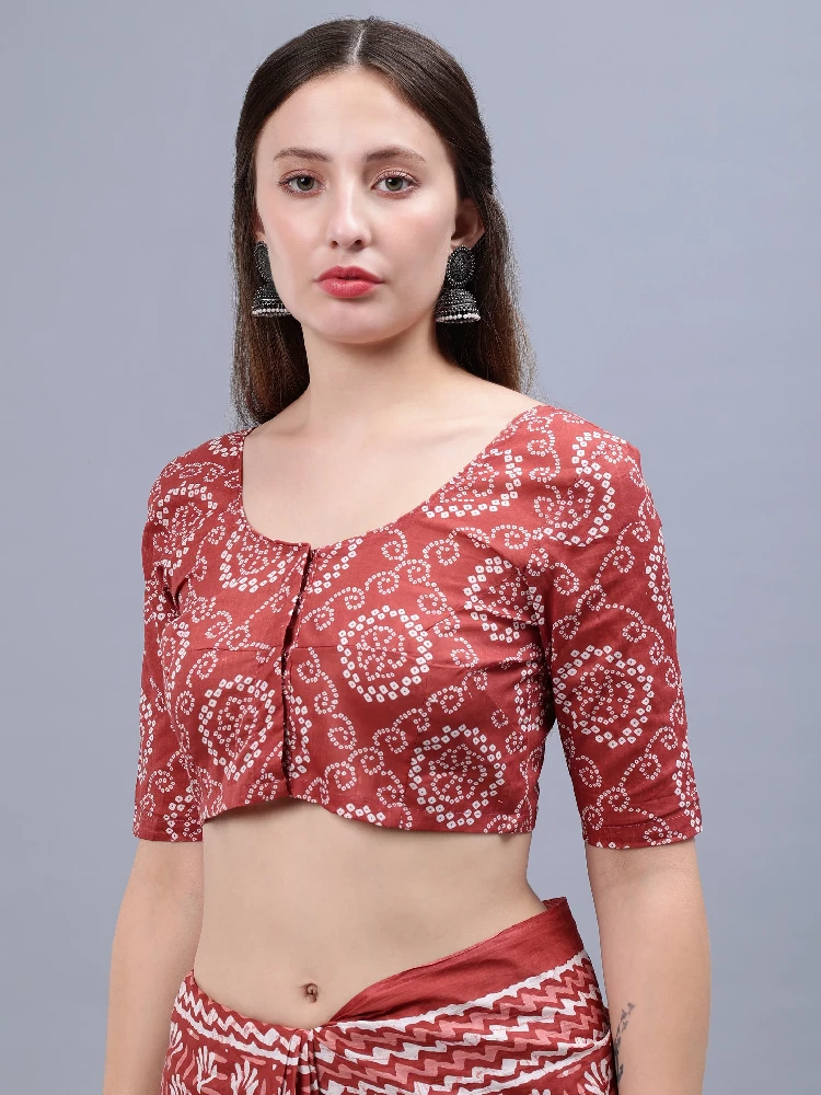 Maroon White Printed Malmal Cotton Saree-6.webp